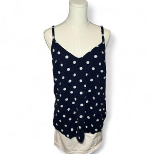 Torrid Navy Blue White Polka Dot Cami Tank Adjustable Straps Minimalist